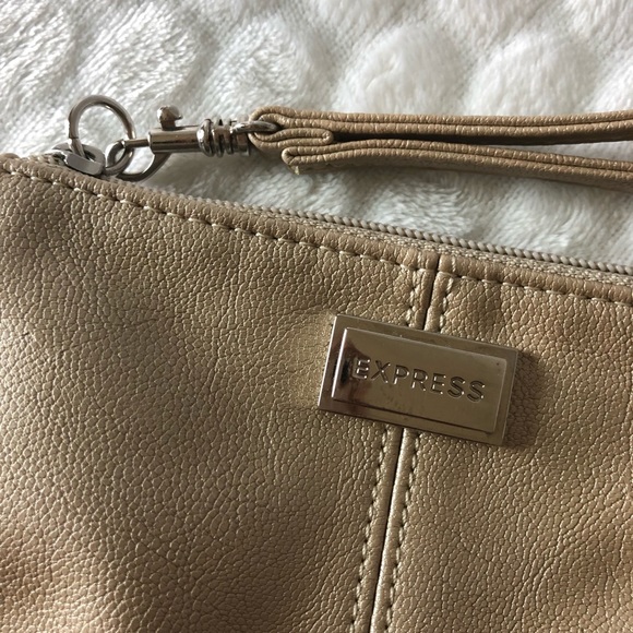 Express Leather Gold Wristlet Clutch Vegan - Picture 2 of 6